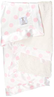 Little Giraffe Luxe Cream Dot Baby Blanket, Pink