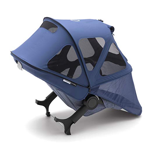 Bugaboo Donkey2 Breezy Sun Canopy, Sky Blue - Extendable Sun Canopy with UPF Sun Protection and Mesh Ventilation Panels