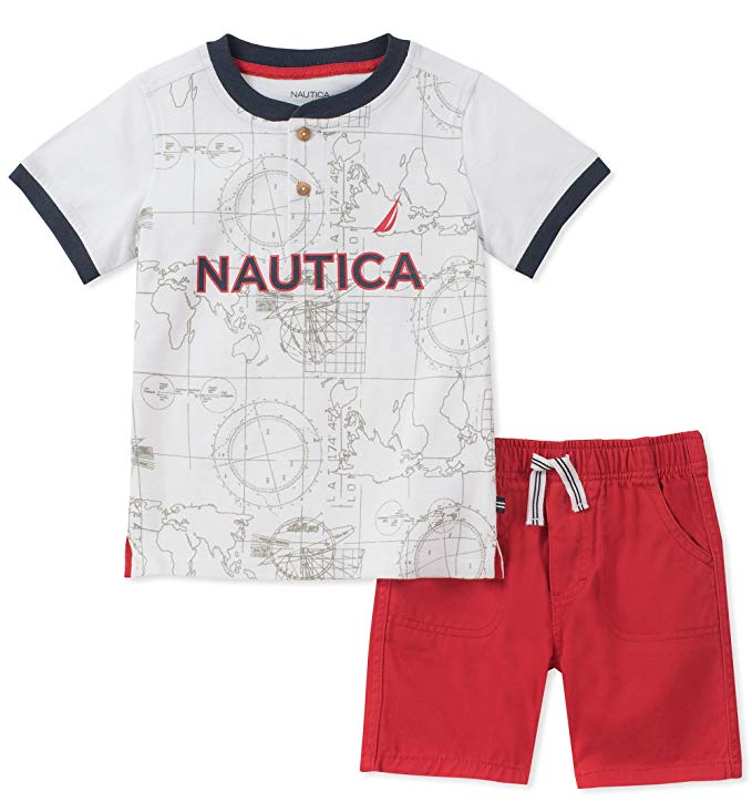 Nautica Baby Boys Henley Top with Shorts