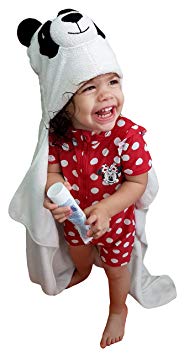 SOFTEST Organic Bamboo Baby Hooded Towel – Baby Bath Towels for Boys and Girls – 600 GSM Towels Perfect Baby Shower Gifts for Baby Registry – Hooded Towel for Kids + Bonus Washcloth - Panda