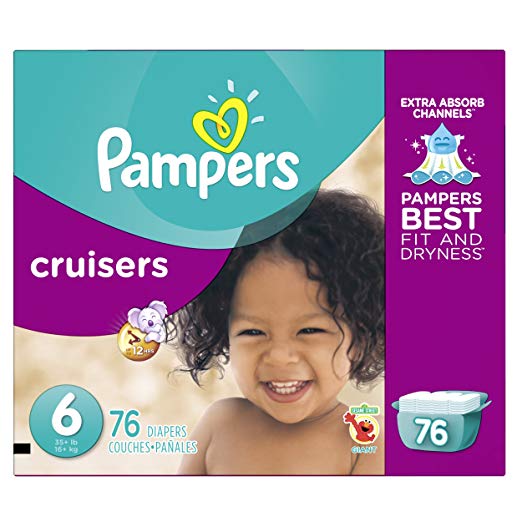 Pampers Cruisers Disposable Diapers Size 6, 76 Count, GIANT