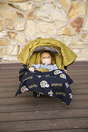 NFL New Orleans Saints The Whole Caboodle 5PC set - Baby Car Seat Canopy with matching accessories
