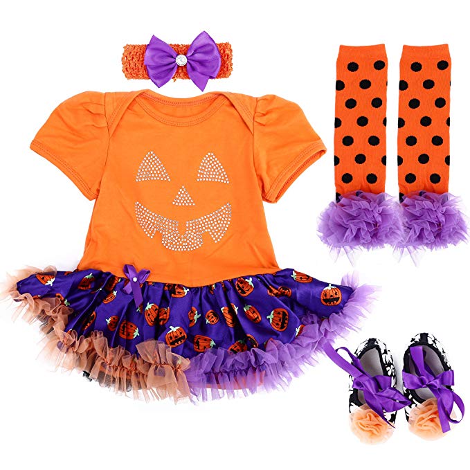 TANZKY Baby Girl Halloween Costumes Tutu Dress Outfits Newborn Infant Romper Set