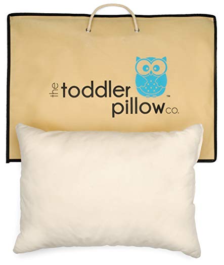 The Toddler Pillow Co. Organic 13x19-Inch Hypoallergenic Pillow and Carrying Bag, Blue Owl