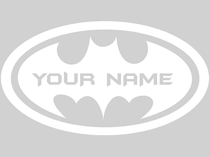 Chic Walls Removable Personalized Batman Logo Custom Name Text Wall Art Decor Decal Vinyl Sticker Mural Superhero Kids Room Nursery 60