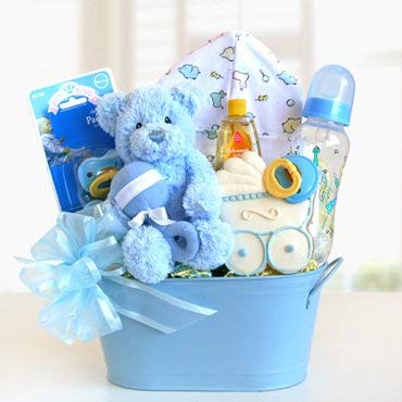 Cuddly Welcome Baby Gift Basket - Boy