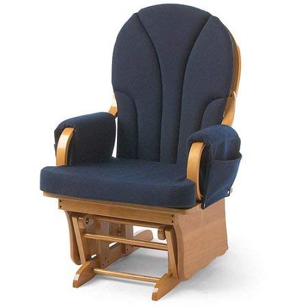 Foundations Lullaby Adult Glider Rocker, Natural/Blue