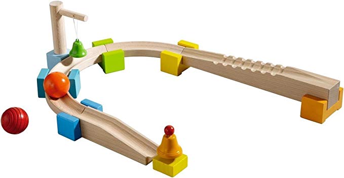 HABA My First Ball Track - Basic Pack Chatter Track 14 Piece Building Set (Made in Germany)
