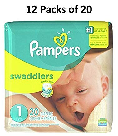 Pampers Swaddlers Size 1 (12 Packs of 20 = 240 count)