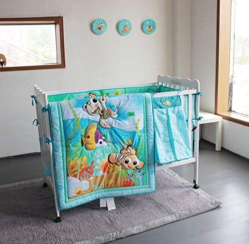 New Baby Boy Girl Neutral Animal Ocean Nemo 11pcs Crib Bedding Set with Bumper