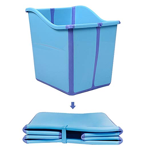 Weylan Tec Foldable Toddlers Children Baby Bath Tub For Kids Blue