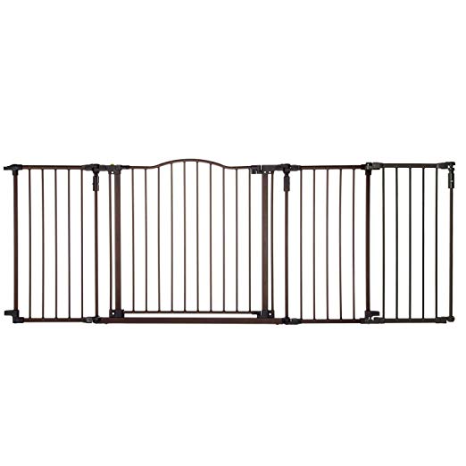 North States Deluxe Decor Baby and Pet Metal Gate + Extension