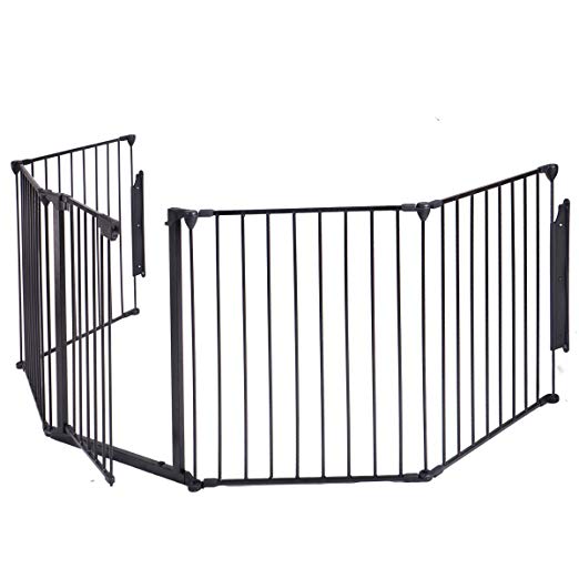 Ollypulse Steel Fireplace Fence Panel Hearth BBQ Grills Indoor Baby Pet Safety Gate