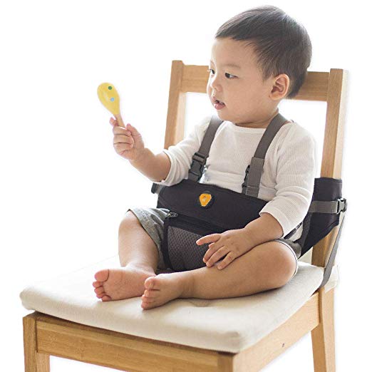 HUGPAPA Dial-Fit 2 Way Baby Chair Booster (Charcoal)