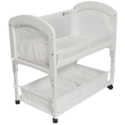 Arm's Reach Cambria Co-Sleeper Bassinet, Quilted Poly Without Skirt White