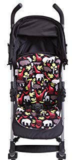 Baby Elephant Ears 3 Piece Stroller Set ~ Seat Liner, Support Pillow & Strap Covers (Zoology Red)