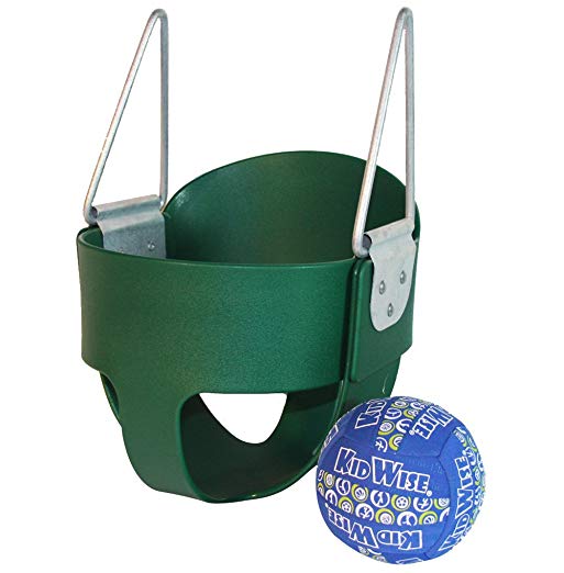 High Back Full Bucket Toddler Infant Swing Seat With Bonus Ball - Seat Only - Green