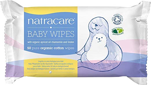 Natracare Organic Cotton Baby Wipes 50 ct (12-Pack)