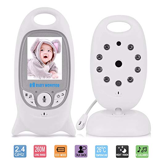 OBloved Video Baby Monitor with Camera,Infrared Night Vision,Two Way Talk,Temperature Monitoring,Lullabies,2.0'' Display,Long Range and High Capacity Battery