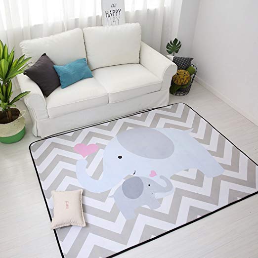 IHEARTYOU Elephant Mommy And Baby Thicken Extra Lagre Foam Kids Play Mat Baby Rug Soft Non-slip Baby Crawling Mat Playmats Kids Rug Baby Gym Mat, 0.8