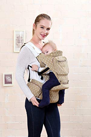 BBWW All Seasons 6-in-1 Classic Baby/Child Carrier and Sling with Hip Seat/Stool for Infant&Toddler,Ergonomic and 100% Cotton w/Cool Mesh,Baby Shower Gift!