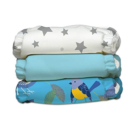 Charlie Banana 3 Piece Diapers with 6 Inserts Hybrid AIO, Little Twitter