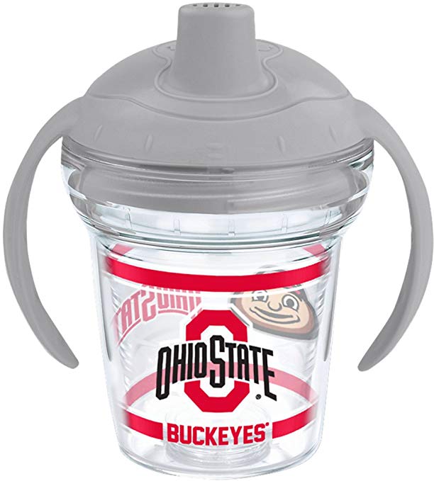 Tervis 1177820 Ohio State Buckeyes Tumbler with Wrap and Moondust Gray Lid 6oz My First Tervis Sippy Cup, Clear