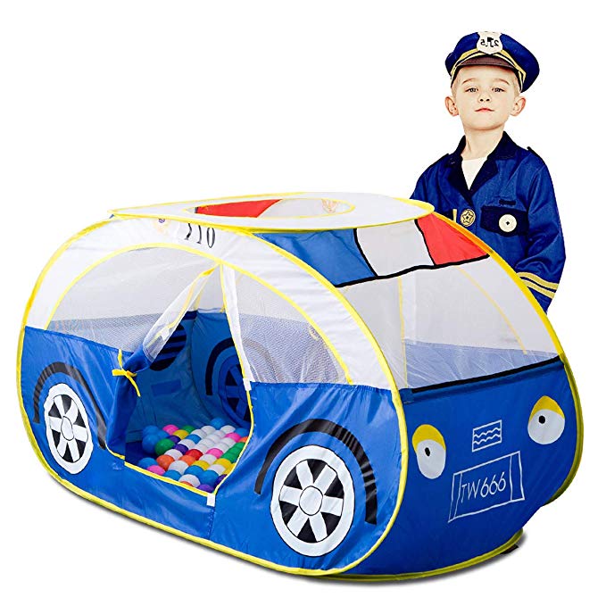 Artiron Police Car Play Tent, Indoor and Outdoor Kids Vehicle Castle Pop Up Tent Playhouse as Great Birthday Gift Toys for 1-8 Years Old Toddlers Baby Boys Girls (Police Car)