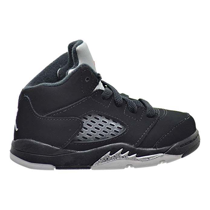 Jordan 5 Retro BT Toddler Shoes Black/Fire Red/Metallic Silver 440890-003