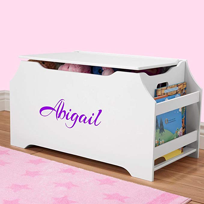 DIBSIES Personalization Station Personalized Dibsies Kids Toy Box with Book Storage - Girls (White)