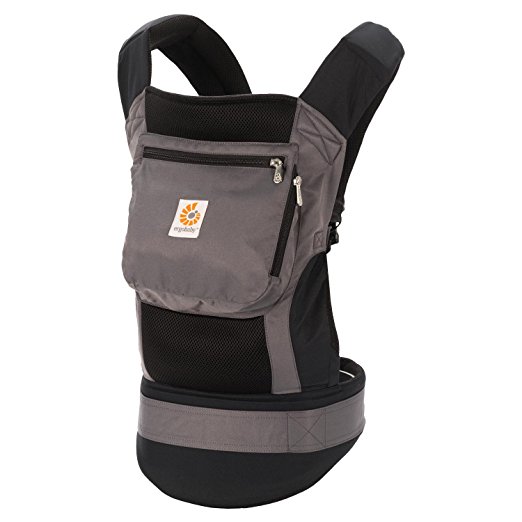 Ergobaby Original Cool Air Mesh Performance Ergonomic Multi-Position Baby Carrier with X-Large Storage Pocket, Charcoal Grey