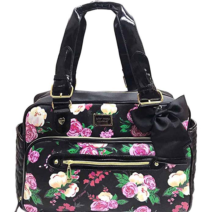 Betsey Johnson Be Mine Painted Floral Weekender Diaper Bag