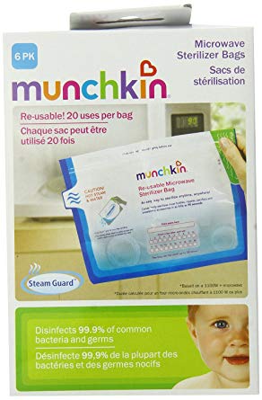 Munchkin Steam Guard Microwave Sterilizer Bags, White - 12-Pack
