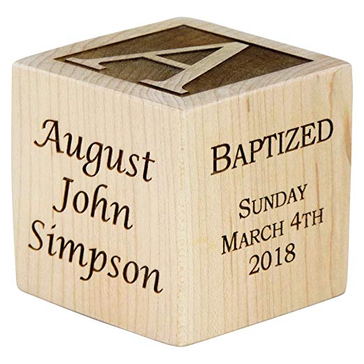 Personalized Baby Baptism Gifts, Baptism Gift For Boy, Girl, Baptism Wood Block, Baby Dedication Gifts, Wood Baby Block, Unique Baptism Gifts (3