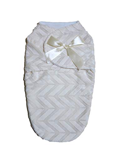 Swuddles-Bundle Bean - Swaddle Baby Blanket - Ivory with Lines