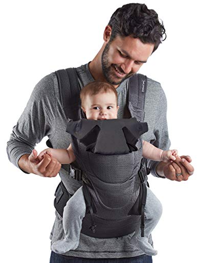 Contours Love 3-in-1 Baby & Child Carrier with 3 Seating Positions, Easy to Wear Front Buckles, Extra-Wide Padded Shoulder Straps, Comfortable, Ergonomic, Charcoal Gray