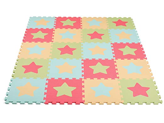 Baby's Best Products Star Series Extra-Thick, Non-Toxic Play Mat (Pastel)