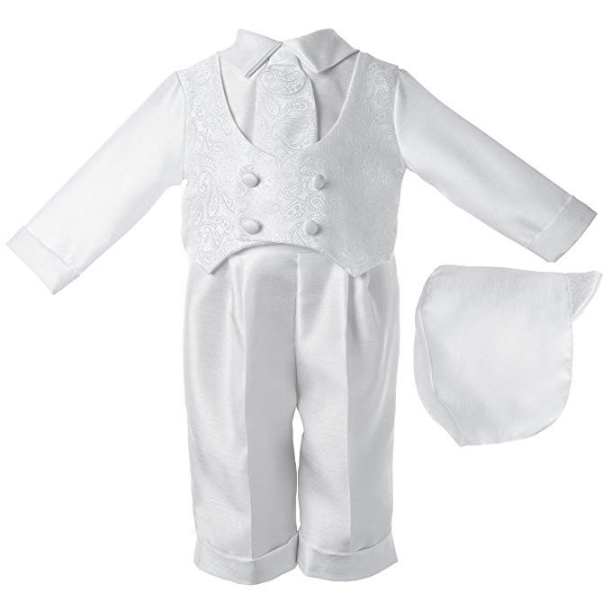Lauren Madison Baby boy Christening Baptism Infant Shantung Pant With Vest