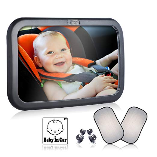 Piem-Baby Back Seat Car Mirror – Safest Rear View - Bonus Sun Shades & Sticker