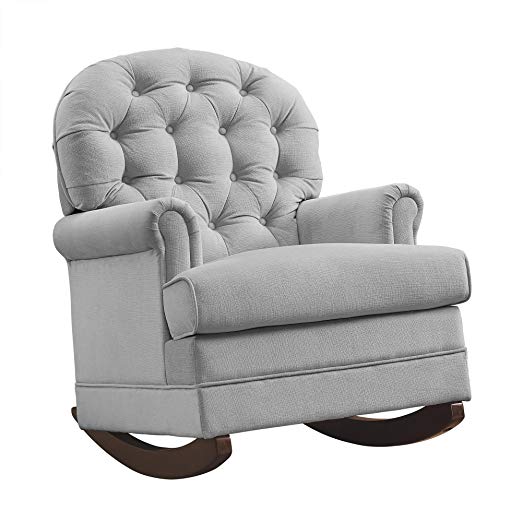 Baby Relax Brielle Button Tufted, Upholstered Rocker/Gray