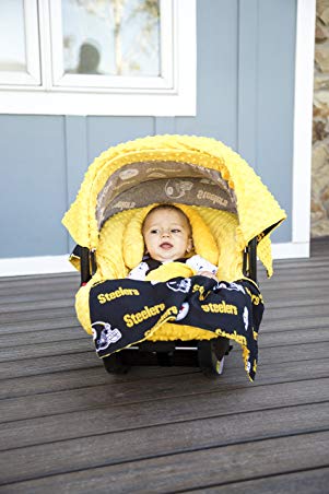 NFL Pittsburg Steelers The Whole Caboodle 5PC set - Baby Car Seat Canopy with matching accessories