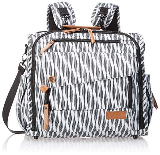 ALLCAMP Zebra Diaper Bag Large, Support Baby Stroller, Converted Into a Tote Bag, Black and White …