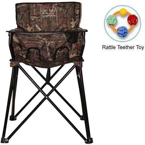 ciao baby - Portable High Chair with Rattle Teether Toy - Mossy Oak Infinity