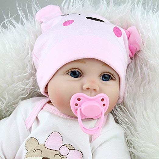 Seedollia Real Life Reborn Baby Dolls Girl Cotton Body Pink Outft 22 Inch