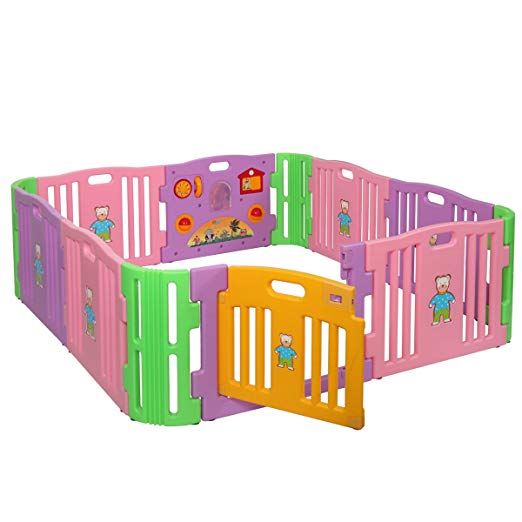 JAXPETY Baby Playpen Kids 8+4 Panel Safety Play Center Yard Home Indoor Outdoor New Pen