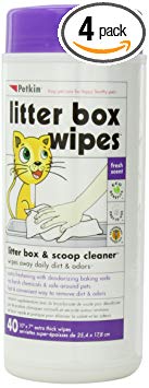 Petkin Litter Box Wipes, 40-Count (Pack of 4)