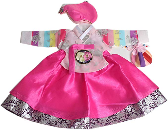 Korean hanbok girls babys 1ST BIRTHDAY 1 AGES dolbok hg062 pink saekdong