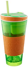 Snackeez Plastic 2 in 1 Snack & Drink Cup Six Cups 6 Assorted Colors