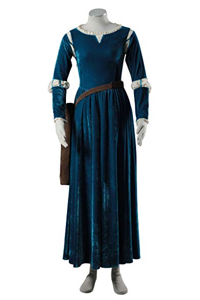 OURCOSPLAY US Size for Floor-Length Brave Princess Gown Merida Cosplay Dress and Quiver