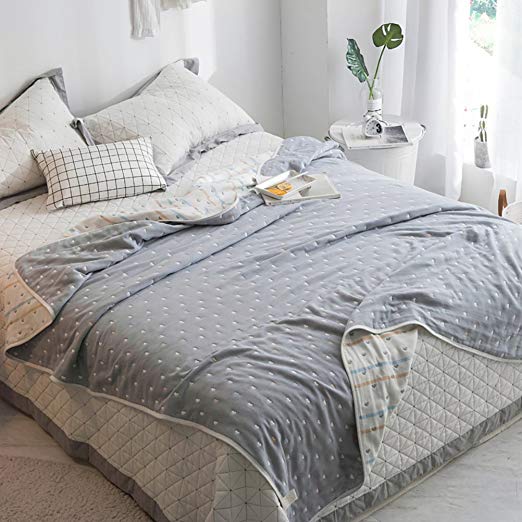 Uozzi Bedding 6 Layers of 100% Hypoallergenic Muslin Cotton Baby Toddler Premium Blanket, Cute Pattern. Premium Premium Blanket for Sleep/Nap//Crib/Bed (Sweet Heart, 75